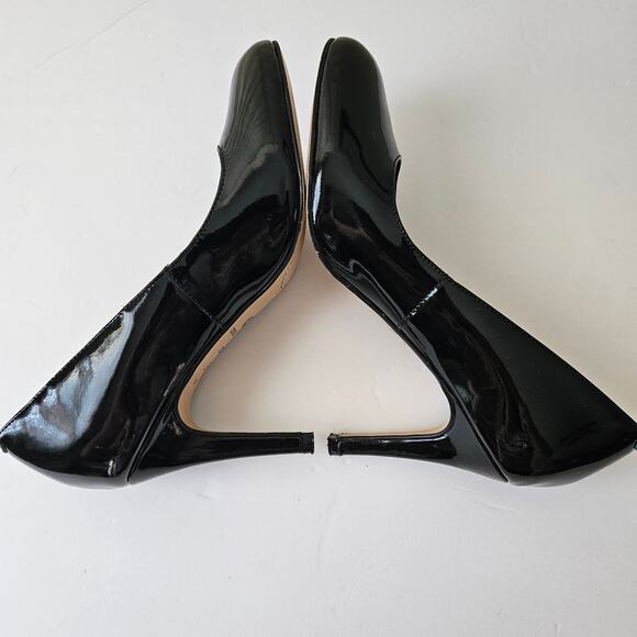 Corso Como Patent Leather Pumps, Size 7.5M Black Almond Toe - Picture 4 of 10